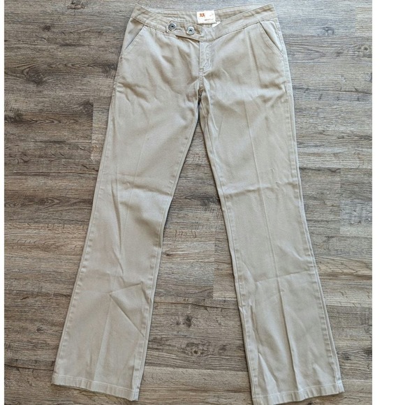 Twill Twenty Two Pants - Twill 22 khaki flare pants size 28 women's